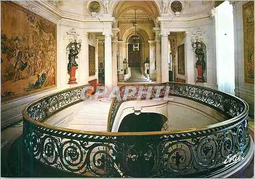 Moderne Karte Chantilly Oise Le chateau la rampe du grand escalier et la hall d entre du Musee Conde