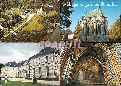 Cartes postales moderne L Abbaye royale de Chaalis Vue aerienne La chapelle abbatiale