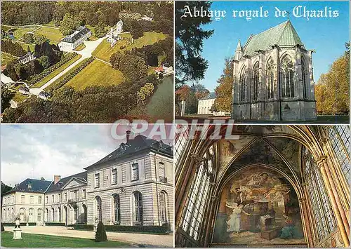 Moderne Karte L Abbaye royale de Chaalis Vue aerienne La chapelle abbatiale