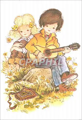 Cartes postales moderne Enfants Guitare