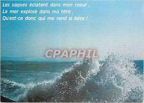 Moderne Karte Les vagues eclatent dans mon coeur