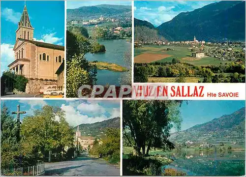 Moderne Karte Viuz en Sallaz Hte Savoie L Eglise Le Lac du Moie Vue generale L entree du village