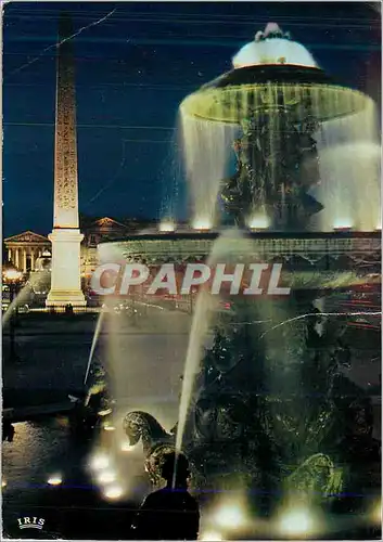 Cartes postales moderne Paris La Place de la Concorde Illuminee