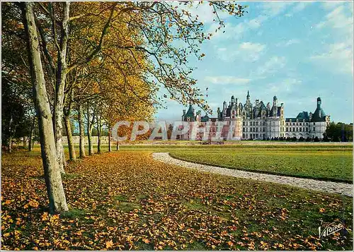 Moderne Karte Chambord Loir et Cher Le parc et la facade nord ouest du chateau