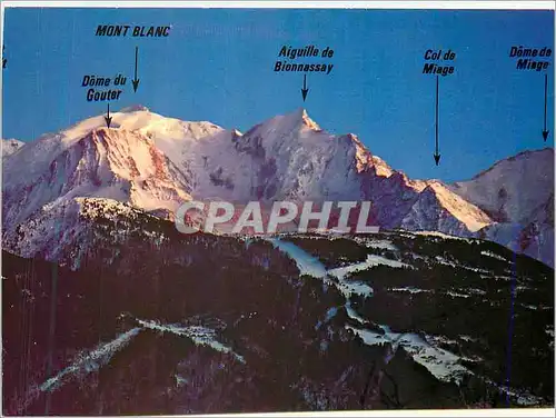Cartes postales moderne Coucher de soleil sur la Chaine du Mont Blanc