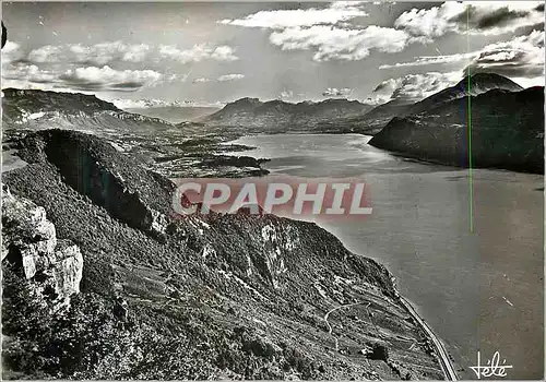 Moderne Karte Le lac ses Montagnes et Aix les bains vus de la Chambotie