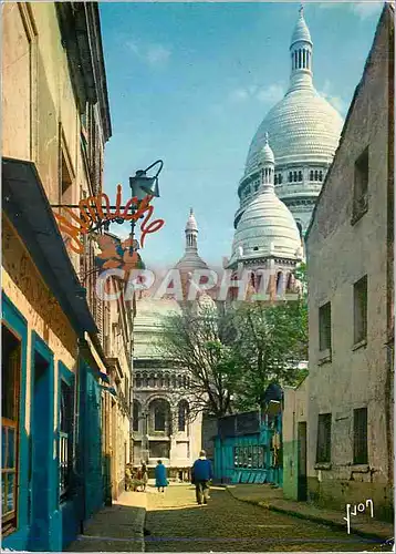 Cartes postales moderne Paris La Basilique du Sacre Coeur vue de la rue du Chevalier de la Barre