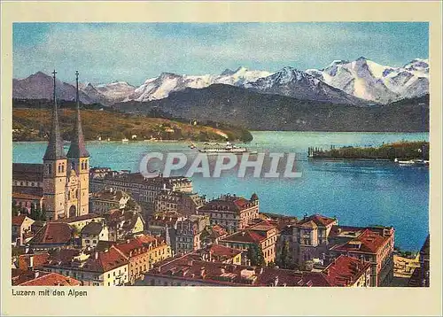 Cartes postales moderne Luzern mit Alpen