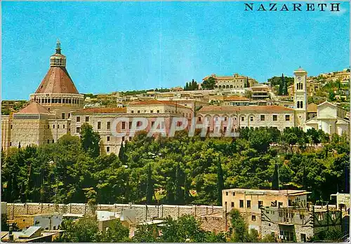 Moderne Karte Nazareth vue partielle avec l eglise de l Annonciation
