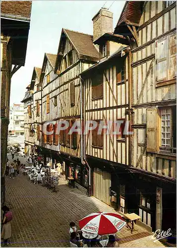 Moderne Karte Troyes Aube Capitale de la Champagne Rue Champeaux vieilles maisons champenoises