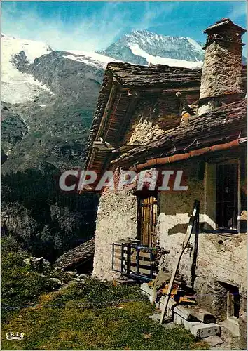 Moderne Karte Haute Tarentaise Le Mont Pourri et un chalet typique