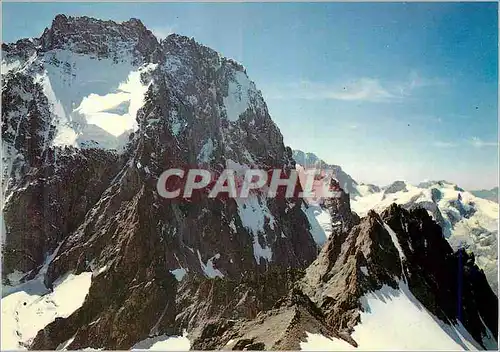 Moderne Karte Massif de l Oisans L Ailefroide vue du Col de la Temple