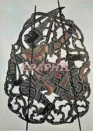 Cartes postales moderne Phra Ram Schattenspielfigur aus dem Nang Luong Thailand Museum for Volkerkunde Berlin