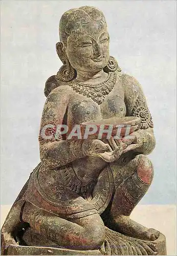 Cartes postales moderne Kniende Stifterin mit Spendeschale Bhatapur Museum Bhaktapur