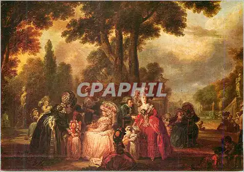 Cartes postales moderne Musee Cognaco Jay Watteau de Lille Assemblee dans un parc