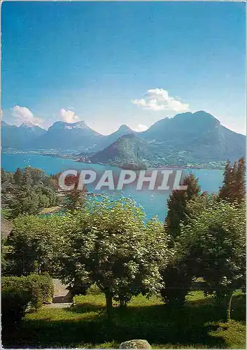 Moderne Karte Lac d'Annecy (Haute Savoie) Talloires et le Massif des Bauges