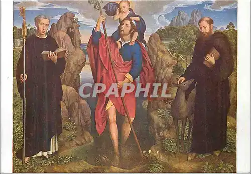 Cartes postales moderne Hans Memling (1430 1494) Saint Christophe Saint Maur et Saint Gilles