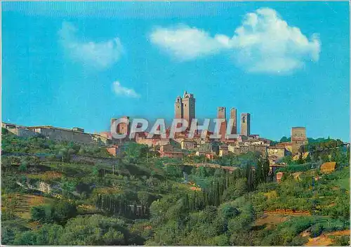 Moderne Karte Citta Di S Gimignano (Siena) Panorama