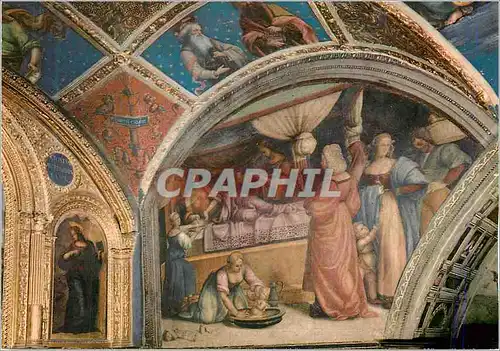 Moderne Karte Perugia Chapelle de St Jean Baptiste la Naissance de St Jean Fresque