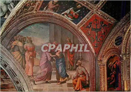 Moderne Karte Perugia  Chapelle de St Jean Baptiste la Visitation Fresque