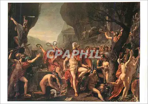 Cartes postales moderne Louvre Departement de Peinture Leonidas aux Thermopyles Toile Louis David