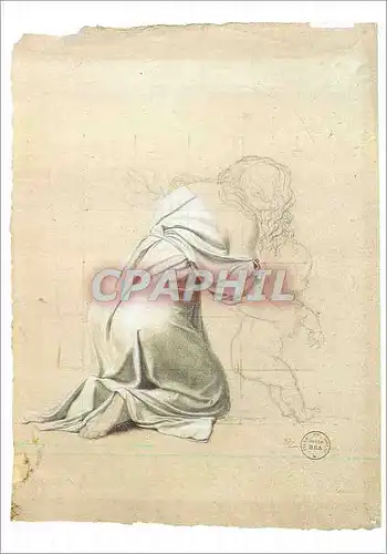 Cartes postales moderne Louvre Exposition David 1989 1990 Etude pour une Sabine Louis David 1748 1825
