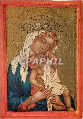 Cartes postales moderne La Vierge Marie avec l'Enfant Bohmischer Meister um 1360 Staatliche Kunsthalle Kartsrube