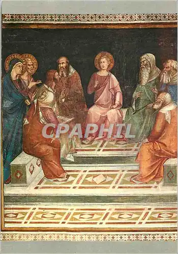 Moderne Karte Citta di S Gimignano Eglise Collegiale Barna da Siena 1380 Jesus parmi les Docteurs