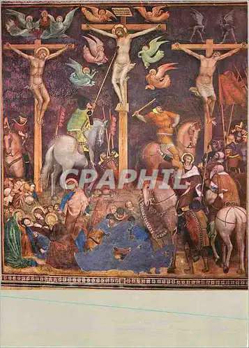 Moderne Karte Citta di S Gimignano Le Crucifiement (Barna da Siena Sec XIV)