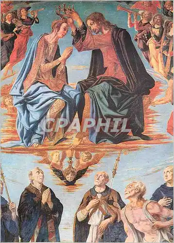 Cartes postales moderne S Gimignano Chiesa S Agostino Couronnement de la Vierge (Piero del Pollaiolo 1483)