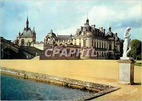 Cartes postales moderne Chateau de Chantilly (Oise) Couleurs et Lumiere de France La Facade Nord et le Grand Degre