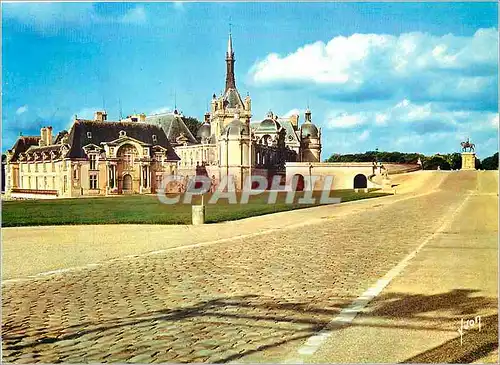 Moderne Karte Chateau de Chantilly (Oise) Couleurs et Lumiere de France L'Entree et la Facade Est