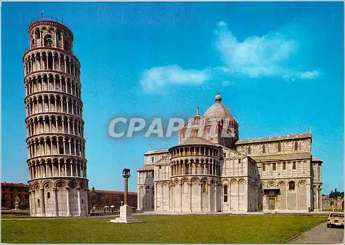 Moderne Karte Pisa Tour Penchante et Abside du Dome