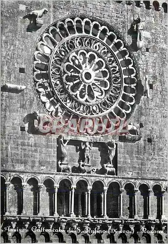 Cartes postales moderne Assisi Basilique de St Rufino Rosace