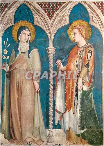 Cartes postales moderne Assisi Basilica di S Francesco (Chiesa Superiore) Sainte Claire et Sainte Elisabeth