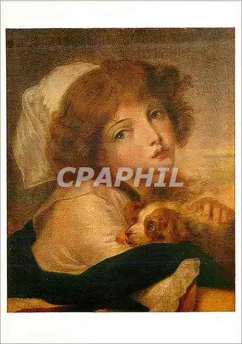 Cartes postales moderne Musee Cognaca Jay Paris Jean Baptiste Greuze (1725 1805) Jeune Fille au Petit Chien