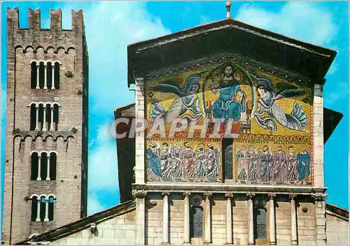 Moderne Karte Lucca L'Eglise de St Fredien Detail