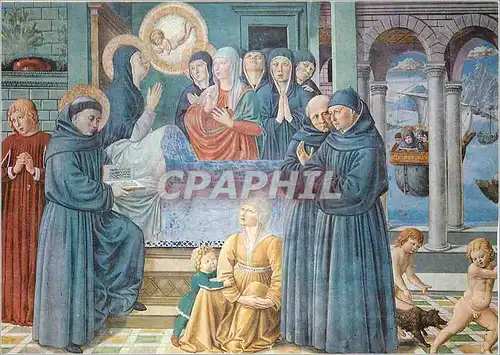 Cartes postales moderne S Gimignano Chiesa S Agostino Mort de Ste Monique (Bs Gozzoli 1465)