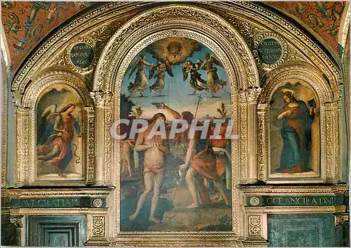 Cartes postales moderne Perugia L'Autel du Bapteme de Jesus Fresque par le Perugino
