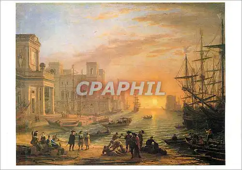 Cartes postales moderne Paris Musee du Louvre Claude Gellee dit le Lorrain (1600 1682) Port de Mer au Soleil Couchant