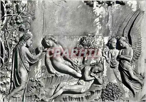 Cartes postales moderne Orvieto Interno Duomo Lorenzo Maitani Detail Pilier la Creation