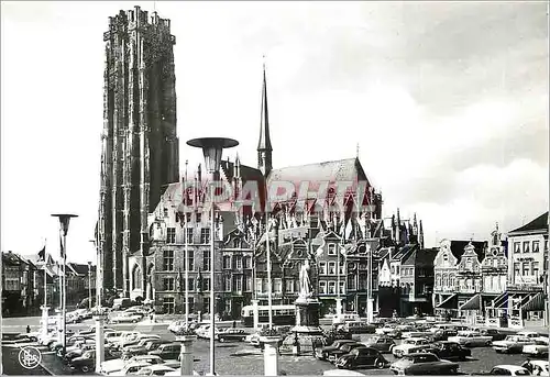 Cartes postales moderne Malines Grand 'Place et Cathedrale St Rombaut