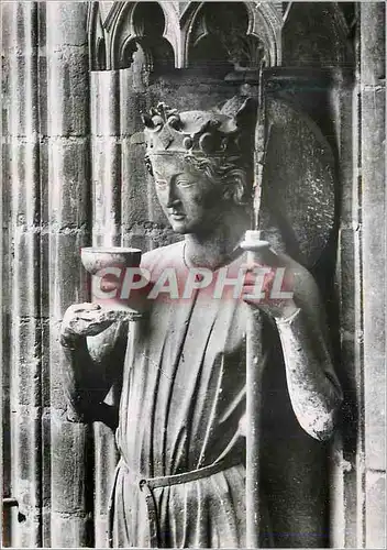 Cartes postales moderne Reims (Marne) la Cathedrale Notre Dame (XIIIe s) Statue du Croisillon Sud