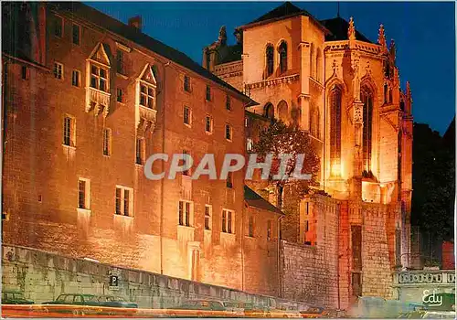 Moderne Karte Chambery (Savoie) Le Chateau des Ducs de Savoie Illumine