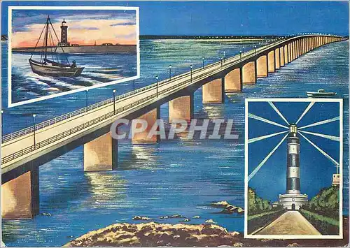 Cartes postales moderne Oleron (Chte Mme) L'Ile Lumineuse La Nuit Le Phare Le Port de la Cotiniere