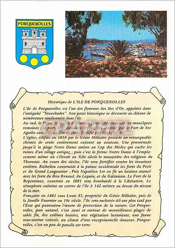 Moderne Karte Lumiere et Beaute de la Cote d'Azur Historique de l'Ile de Porquerolles
