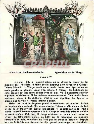 Moderne Karte Trois Epis (alt 700 m) Miracle de Niedermorschwihr Apparition de la Vierge