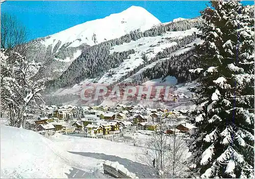 Moderne Karte Morzine (hte Savoie) Sports d'Hivers Arrivee d'une Piste du Pleney