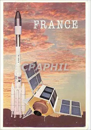 Cartes postales moderne Satellite Amateur Francais et son Lanceur Ariane Avec l'Autorisation du CNES et du Race