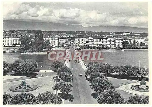 Moderne Karte Geneve Pont du Mont Blanc et le Quais